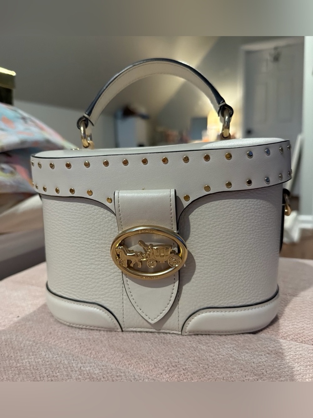 Coach Georgie Gem Vanity Case with gold hardware